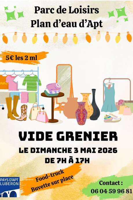 Grand vide-greniers au Parc de Loisirs du Plan d'eau d'Apt