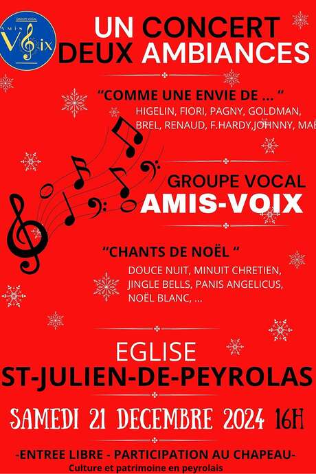 Un concert et 2 ambiances à St Julien de Peyrolas