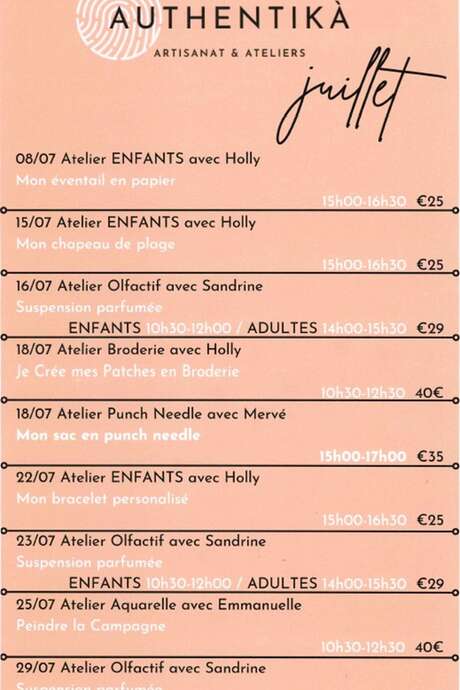 Ateliers créatifs - Authentikà
