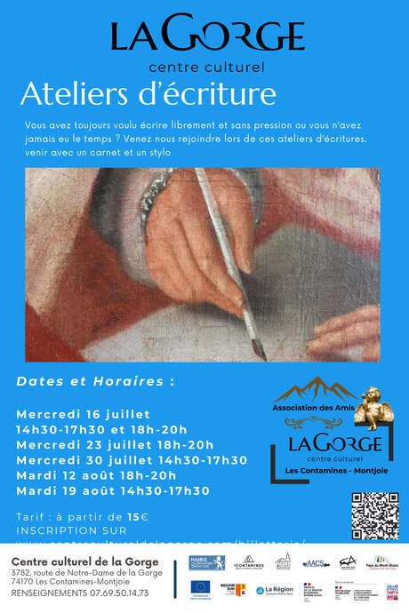 Ateliers d’écriture au Centre Culturel de la Gorge