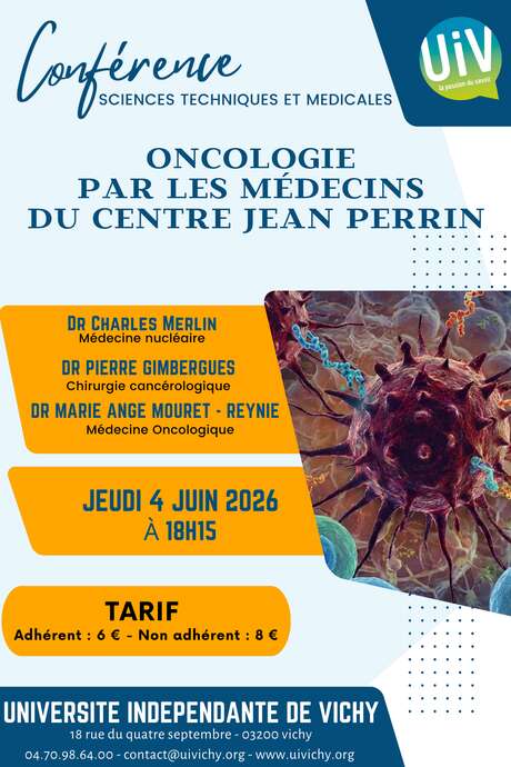 Conférence "Oncologie avec des spécialistes du centre Jean Perrin"