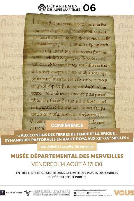 "Aux confins des terres de Tende et La Brigue : dynamiques pastorales en Haute-Roya aux XIIe-XVe siècles"