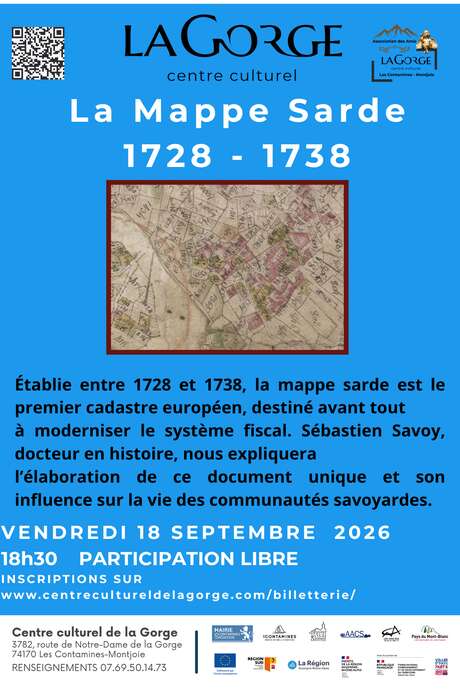 Conférence « La Mappe Sarde 1728 – 1738 » au Centre Culturel de la Gorge