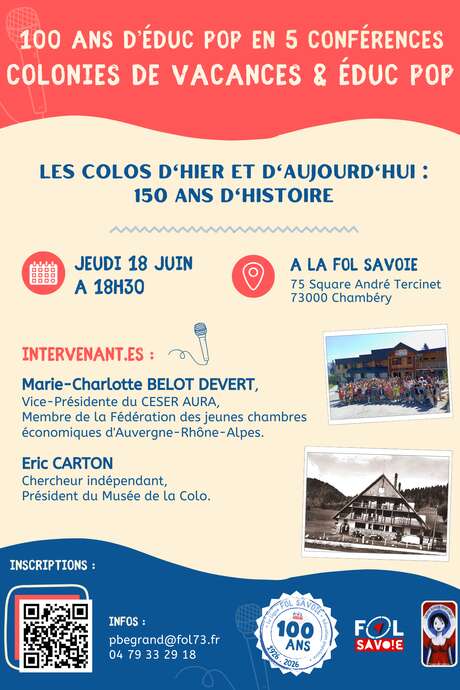 Conférence : Les colos d'hier et d'aujourd'hui : 150 ans d'histoire