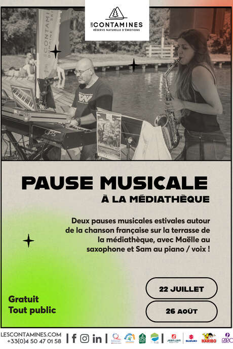 Concert of French songs at the media library with Maëlle and Sam