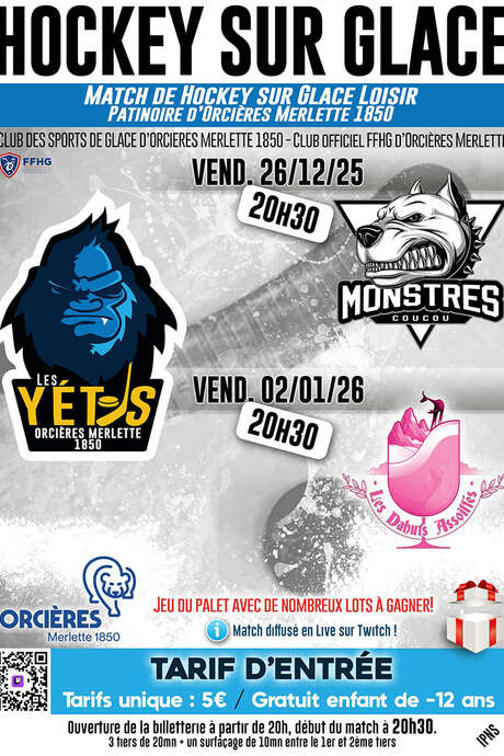 Match de Hockey : Les Yétis d'Orcières !