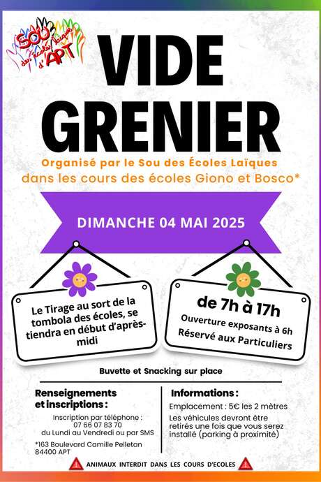 Vide-greniers du Sou des Écoles Laïques d'Apt