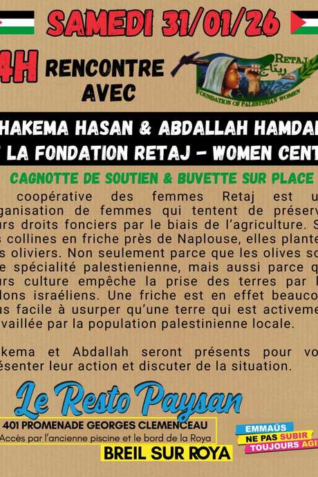 Incontro con Hakema Hasan e Abdallah Hamdan della fondazione Retaj.