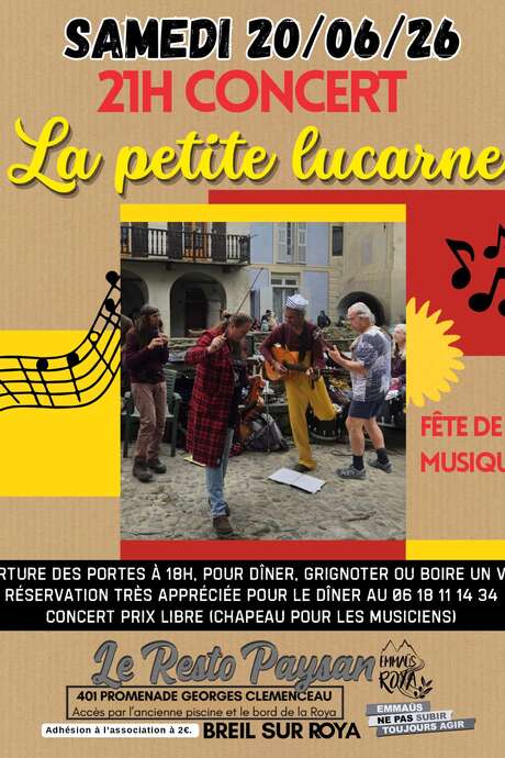 Resto paysan: "la petite lucarne" concert