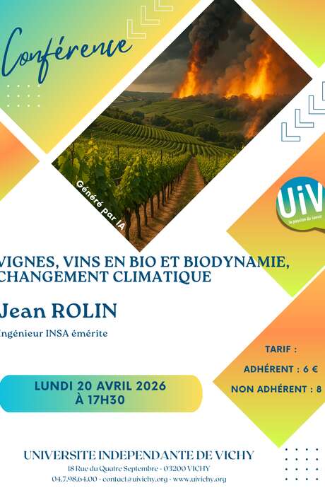 Conférence : "Vignes, vins en bio et biodynamie, changement climatique"