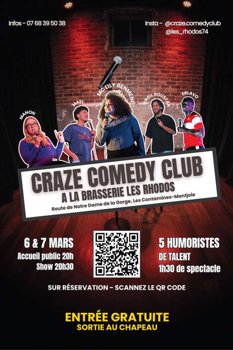 Craze Comedy Club à la brasserie Les Rhodos