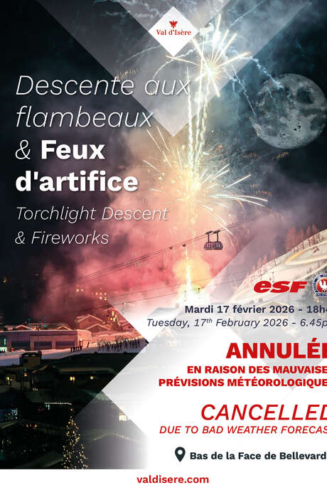 ANNULATION Show ESF & feux d'artifices