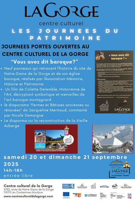 Journées Européennes du Patrimoine au Centre Culturel de la Gorge
