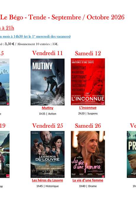 Film screenings in Tende