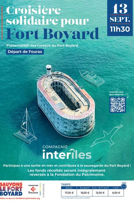 Croisière solidaire pour Fort Boyard au départ de Fouras
