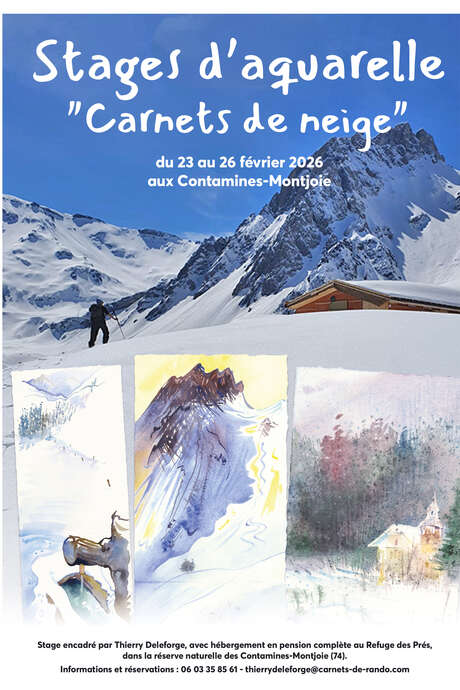 Carnets de neige : stage d'aquarelle dans les montagnes des Contamines-Montjoie