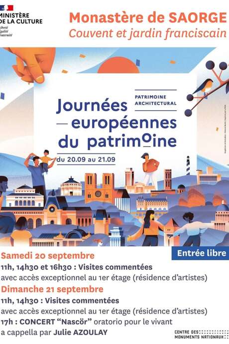 Journées européennes du patrimoine : Visites guidées du Monastère de Saorge et CONCERT “Nascör”, oratorio pour le vivant a cappella par Julie Azoulay