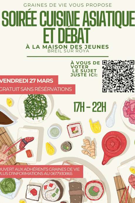 Soirée cuisine asiatique et débat