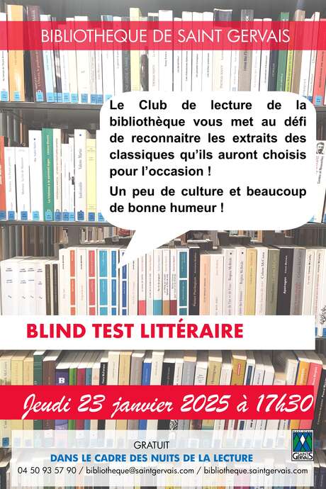 Blind test littéraire - Nuits de la lecture 2025