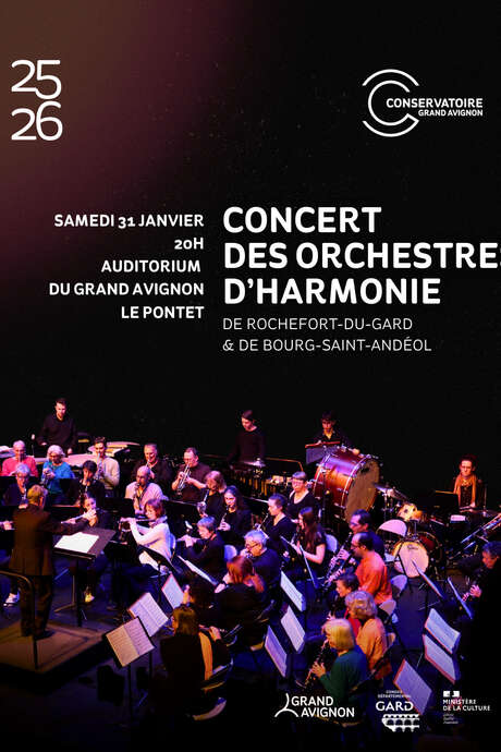 Concert des orchestres d’harmonie de Rochefort-du-Gard et Bourg-Saint-Andéol