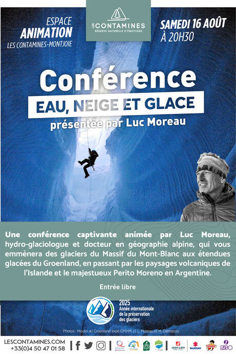 Conférence sur les glaciers avec le glaciologue Luc Moreau