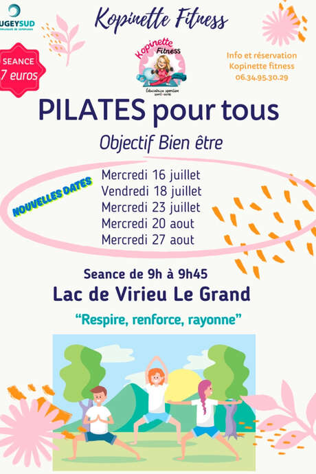 Pilates sessions for all at Virieu-le-Grand lake