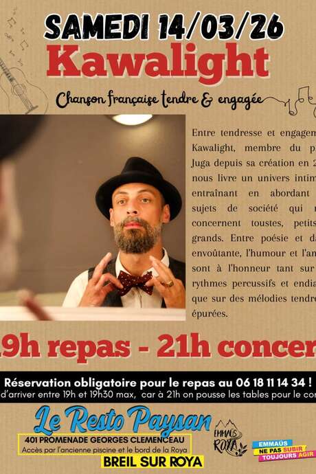 Repas concert au Resto Paysan : Kawalight