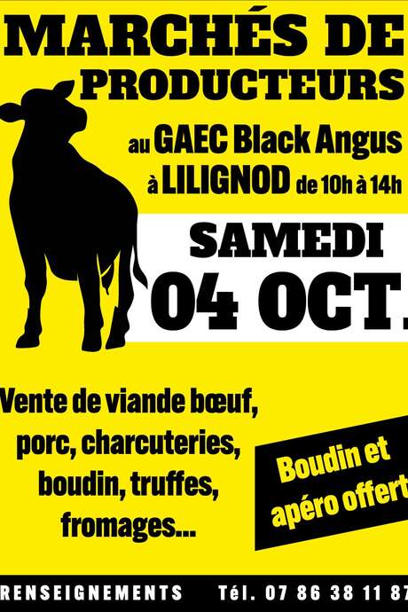 Marché de producteurs au GAEC Black Angus à Lilignod