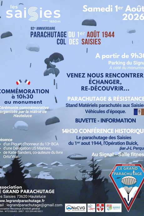 82ème anniversaire du parachutage du 1er août 1944