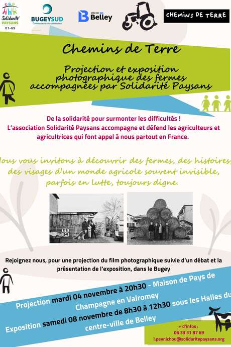 Chemins de Terre : Projection et exposition photographique de fermes par Solidarité paysans Chemins de Terre : Projection et exposition photographique de fermes par Solidarité paysans