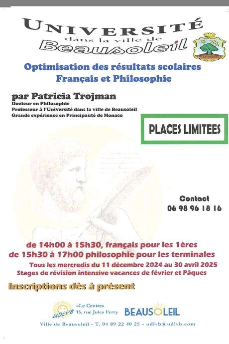 Optimisation des résultats scolaires Français et Philosophie