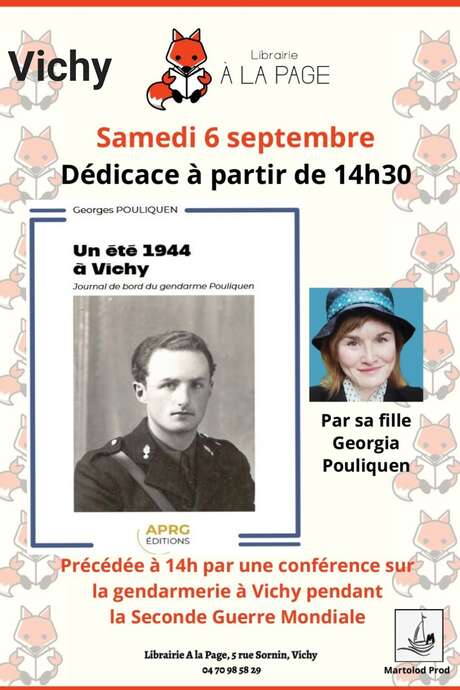 Dédicace du livre Un été 44 à Vichy - Journal du bord du gendarme Pouliquen