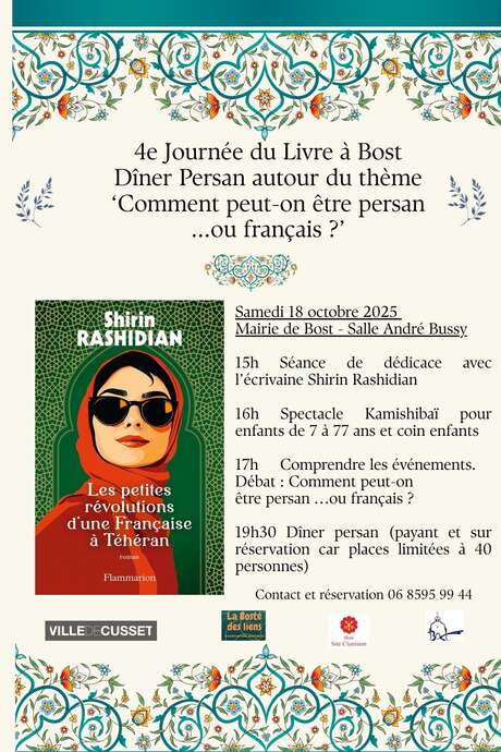 4ème journée du livre et soirée dîner Persan