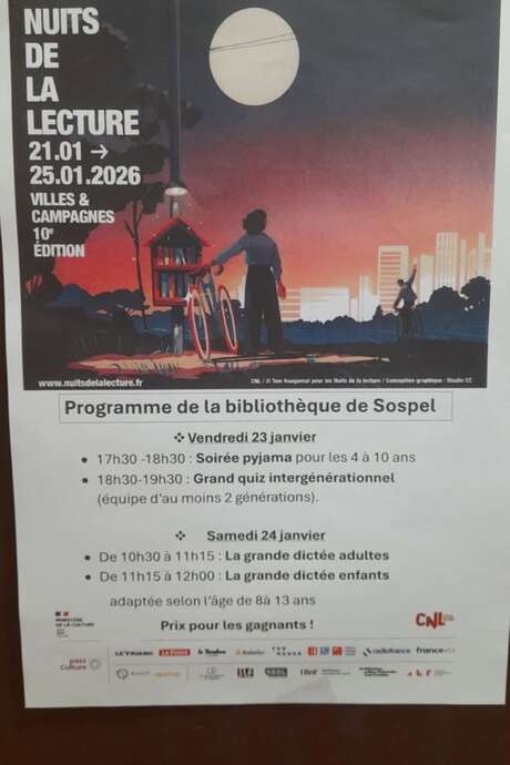 Nuit de la lecture 10e édition, "Villes et Campagnes" à Sospel