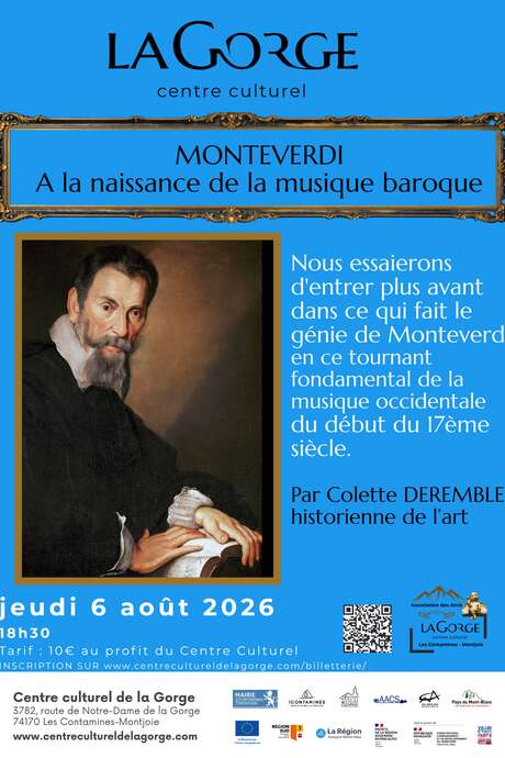 Conférence "MONTEVERDI à la naissance de la musique baroque" au Centre Culturel de la Gorge