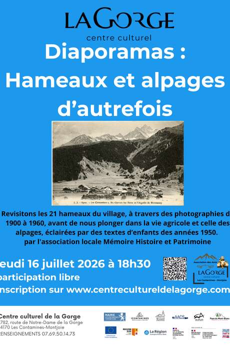 Diaporamas : "Hameaux et alpages d'autrefois" au Centre Culturel de la Gorge