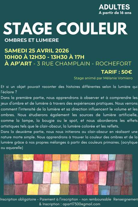 Malkurs für Erwachsene Farbe – Licht und Schatten