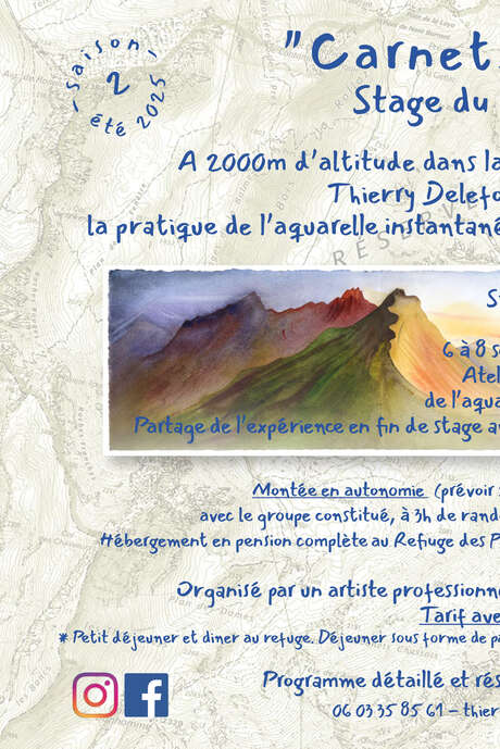 Carnets de rando : stage d'aquarelle dans les montagnes des Contamines