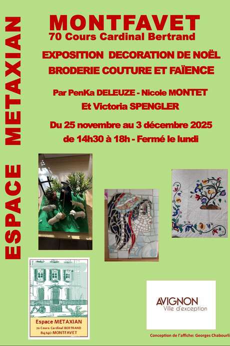 Exposition Décoration de Noël, Broderie Couture et Faïence