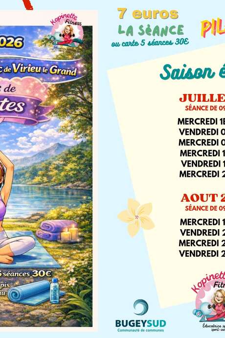Pilates sessions for all at Virieu-le-Grand lake