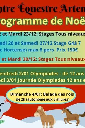 Stages des vacances de Noël au centre équestre d'Artemare