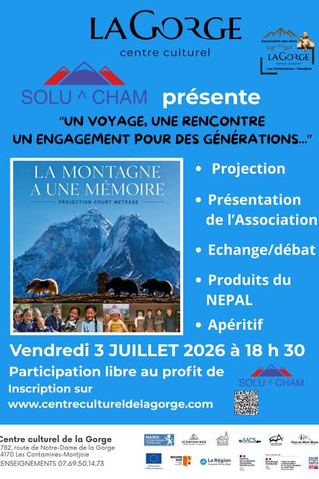 Solu^cham présente "Un voyage, une rencontre, un engagement pour des générations" au Centre CUlturel de la Gorge