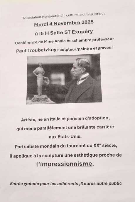 Paul Troubetzkoy - sculpeut/peintre & graveur : Conférence Paul Troubetzkoy - sculpeut/peintre & graveur : Conférence