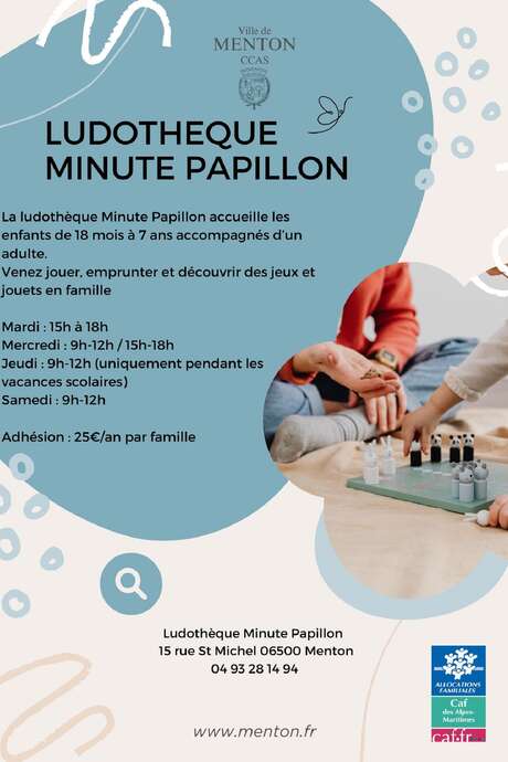 "Minute Papillon" toy library activities