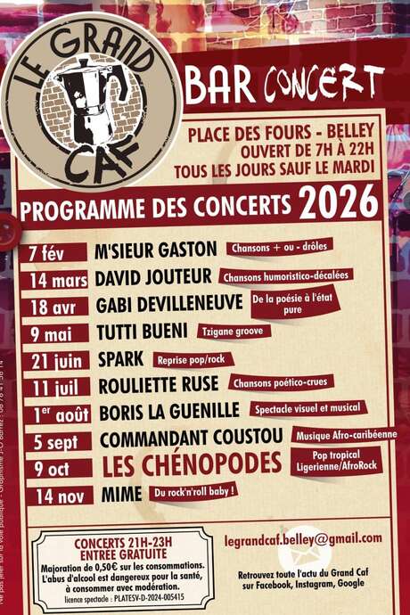 Bar concert au Grand Caf à Belley