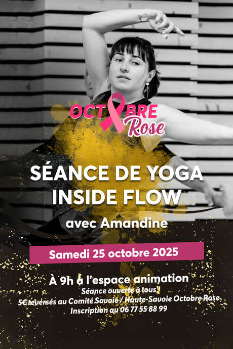 Séance de yoga Inside Flow dans le cadre d'Octobre Rose