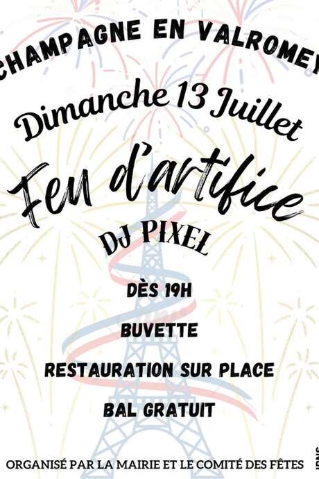Fête du 13 juillet et feu d'artifice à Champagne