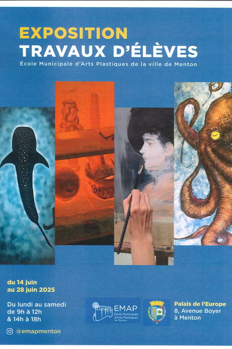 Exposition de fin d'année des travaux d'élèves de l'école municipale d'arts plastiques