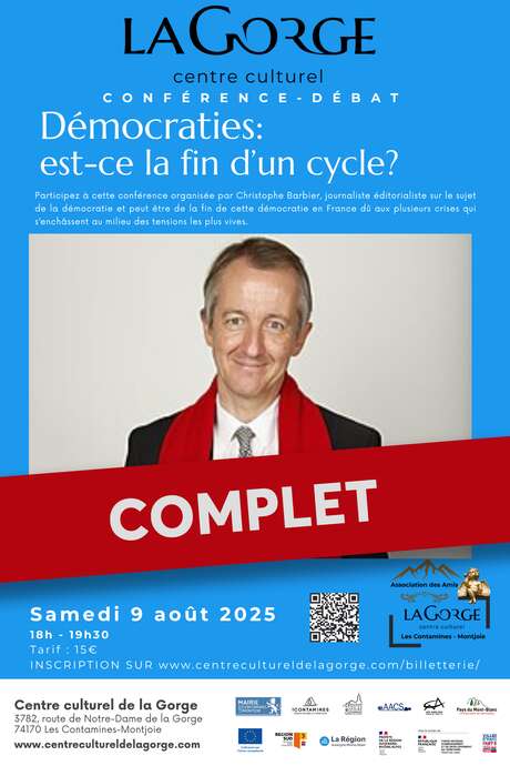 Complet / Conférence "Démocraties : est-ce la fin d'un cycle ?" par Christophe Barbier au Centre Culturel de la Gorge