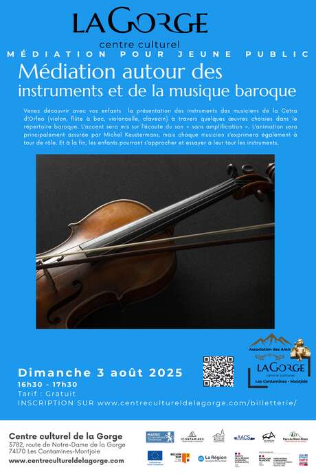 Médiation pour jeune public autour des instruments et de la musique baroque au Centre Culturel de la Gorge